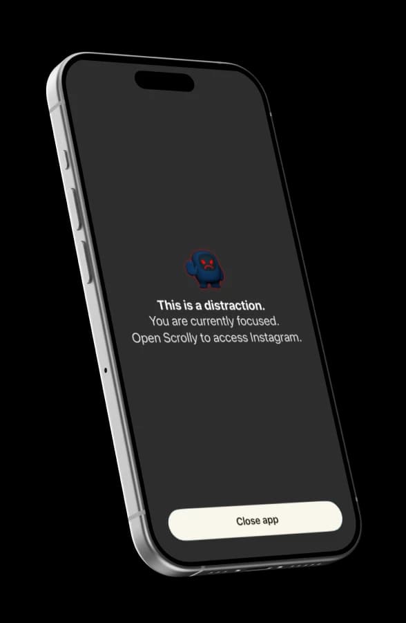 A phone with its distracting apps blocked