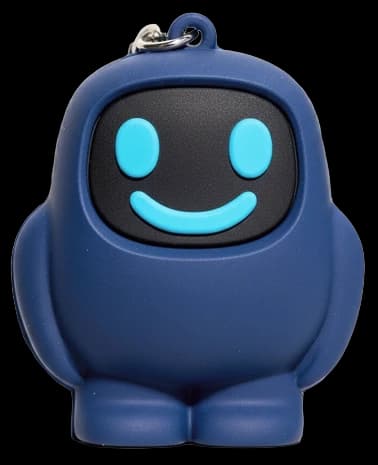 Scrolly, the focus companion, peeking over the phone