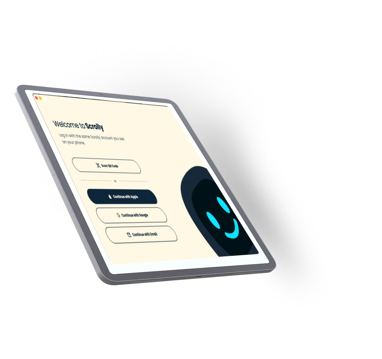 iPad with Scrolly app